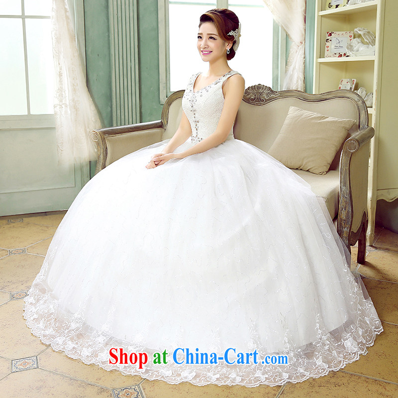 wedding dresses 2015 summer new stylish bride Korean version field shoulder cultivating graphics thin wood drill large numbers with a strap fall and winter New Product Bundle mail white custom size 7 day shipping, 100 Ka-ming, and shopping on the Internet