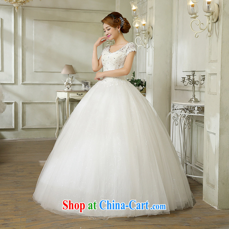 wedding dresses white 2015 new stylish Korean wood drill field shoulder V-neck strap lace graphics thin shoulders wedding marriage with new discount package mail white Custom size 7 Day Shipping, 100 Ka-ming, and shopping on the Internet