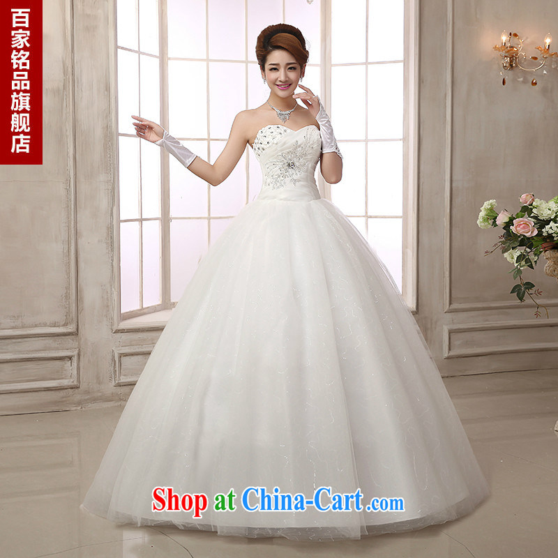 wedding dresses 2015 summer new sweet Princess with sexy beauty bare chest strap inserts drill bridal wedding dress marriage with new discount promotions package white Custom size 7 day shipping