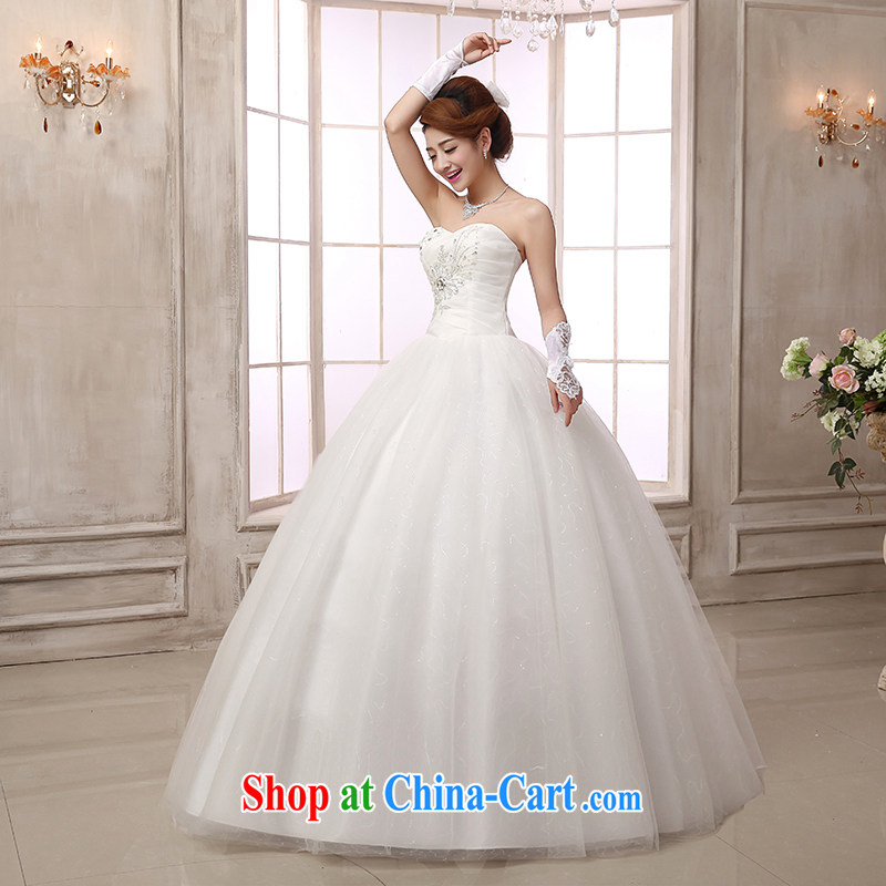 wedding dresses 2015 summer new sweet Princess with sexy beauty bare chest strap inserts drill bridal wedding dress marriage with new discount promotions package white Custom size 7 Day Shipping, 100 Ka-ming, and shopping on the Internet