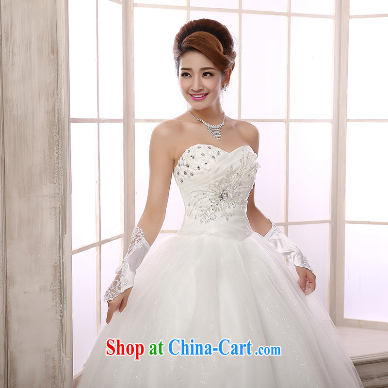 wedding dresses 2015 summer new sweet Princess with sexy beauty bare chest strap inserts drill bridal wedding dress marriage with new discount promotions package white Custom size 7 Day Shipping, 100 Ka-ming, and shopping on the Internet