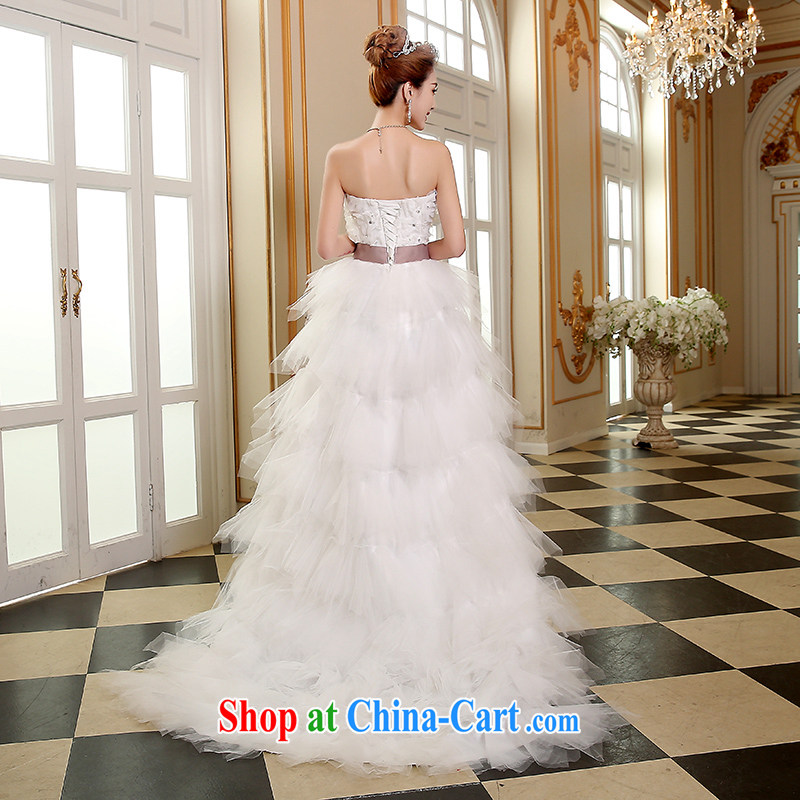 Sophie HIV than tail wedding dresses new 2015 summer new Korean stylish wedding wiped his chest after a long bridal wedding dress short strap wedding white XXL, Abby (SOFIE ABBY), online shopping
