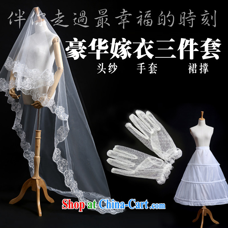 Sophie THE MORE THAN 2015 new wedding dresses the mandatory 3-piece dress stays and yarn gloves wedding supplies accessories package white