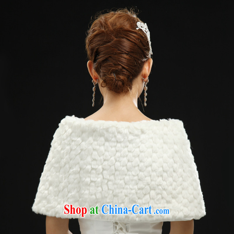 Sophie AIDS more than 2015 new wedding dresses with white thick emulation Fox plush shawl fall/winter warm bride's wedding shawl white, Abby (SOFIE ABBY), online shopping