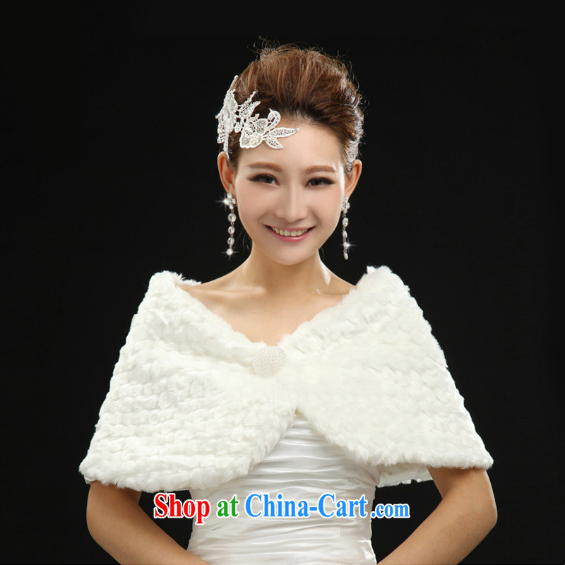 Sophie AIDS more than 2015 new wedding dresses with white thick emulation Fox plush shawl fall/winter warm bride's wedding shawl white, Abby (SOFIE ABBY), online shopping