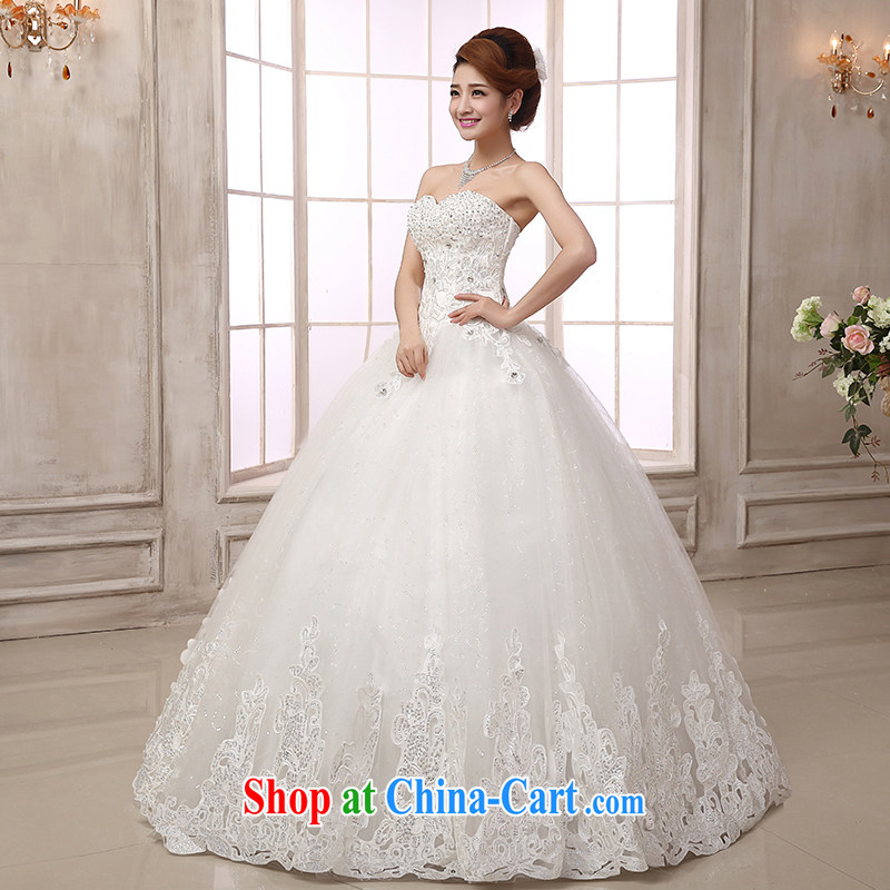 wedding dresses 2015 New Luxury Water drilling upscale car bone lace style wiped off his chest, Princess wedding canopy skirts new promotional game package mail white Custom size 7 Day Shipping, 100 Ka-ming, and shopping on the Internet