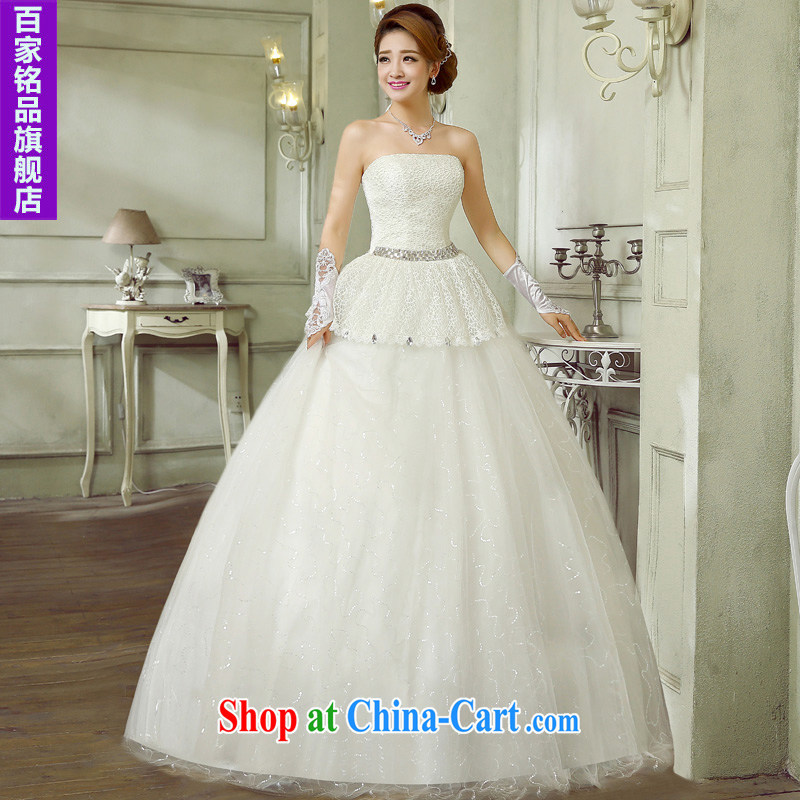 wedding dresses 2015 new stylish Korean A Field skirt wiped his chest strap cultivating parquet drill lace large code pregnant women fall and winter white wedding new discount promotions white Custom size 7 day shipping