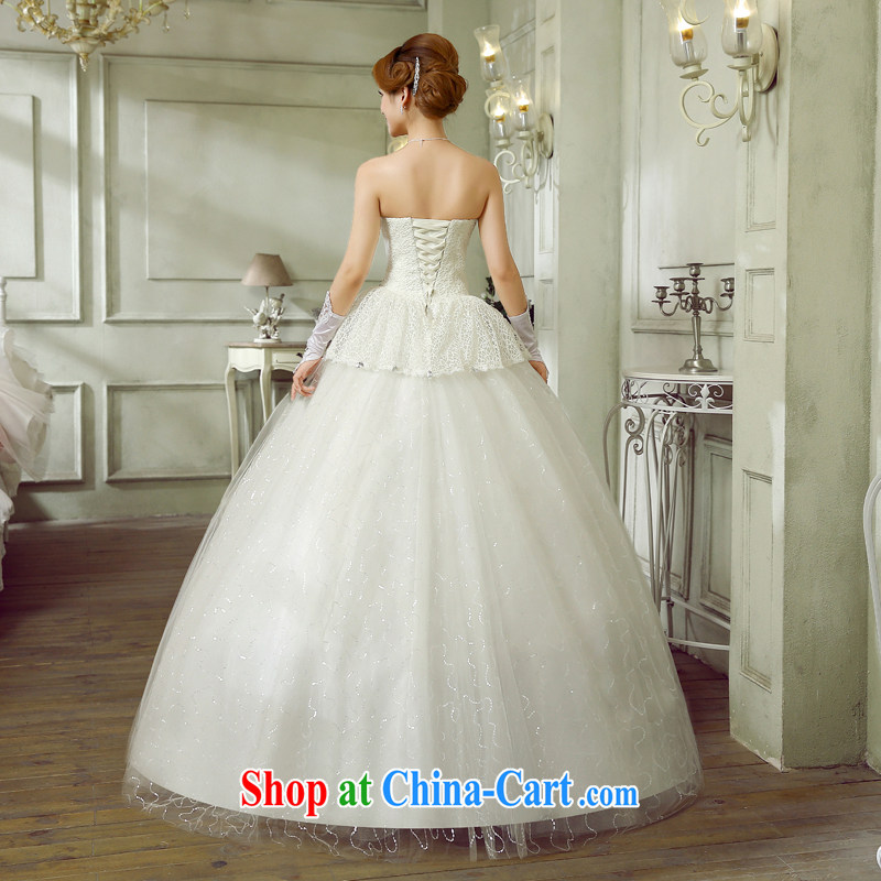 Wedding 2015 new stylish Korean A Field skirt wiped his chest strap cultivating parquet drill lace larger pregnant women fall and winter white wedding new discount promotions white Custom size 7 Day Shipping, 100 Ka-ming, and shopping on the Internet