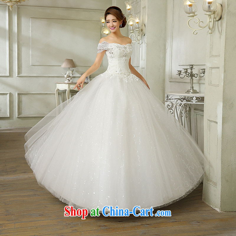 Korean style wedding dresses luxurious parquet drill lace beauty graphics thin the Field shoulder shoulders with strap wedding 2015 summer new promotions and white Custom size 7 Day Shipping, 100 Ka-ming, and shopping on the Internet