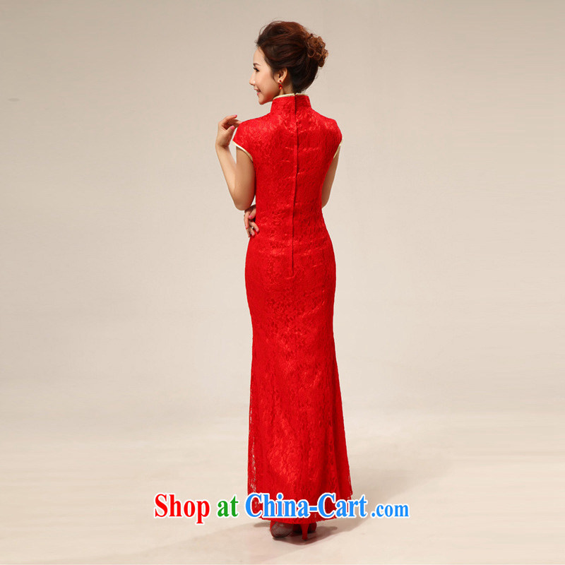 Light (at the end QM) retro lace-improved bride toast wedding cheongsam dress wedding bridal replacing CTX QP 66 red XXL, shallow end, shopping on the Internet