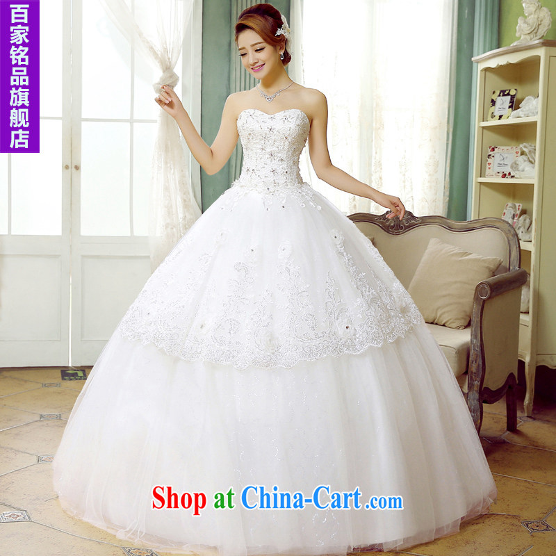 Korean-style luxury parquet drill wedding dresses women 2015 new summer alignment to the waist bare chest sweet home Princess yarn autumn and winter white wedding dresses and white Custom Size 7 day shipping