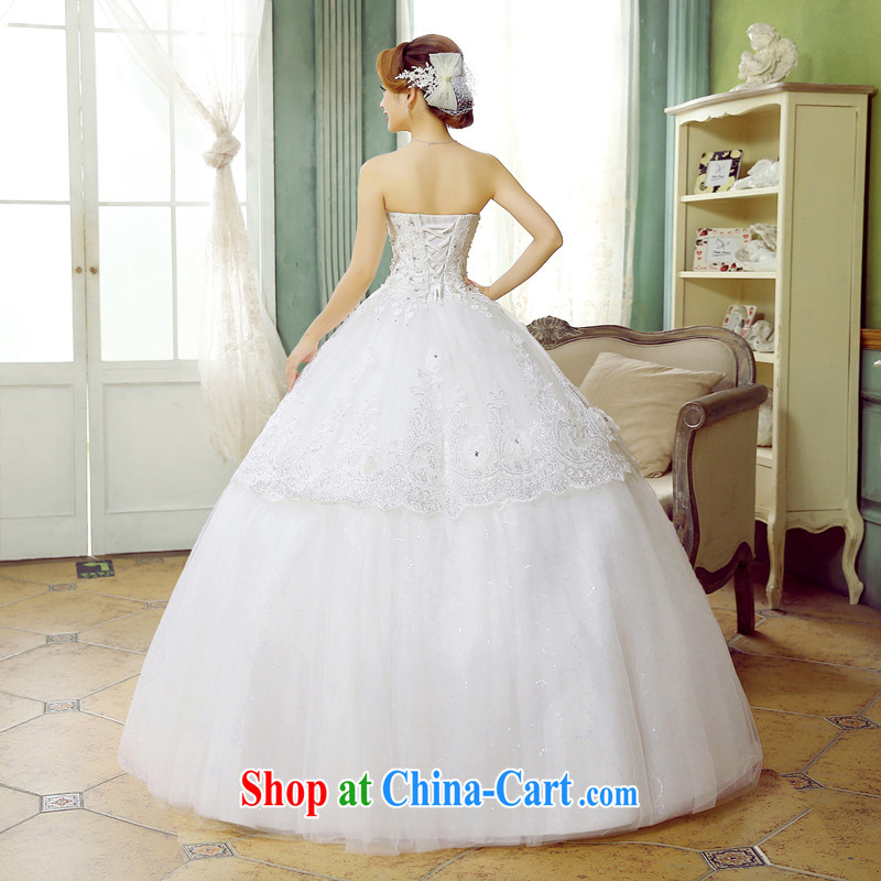 Korean-style luxury parquet drill wedding dresses women 2015 new summer with the waist bare chest sweet Princess dresses Home fall/winter white wedding dresses and white Custom Size 7 Day Shipping, 100 Ka-ming, and shopping on the Internet