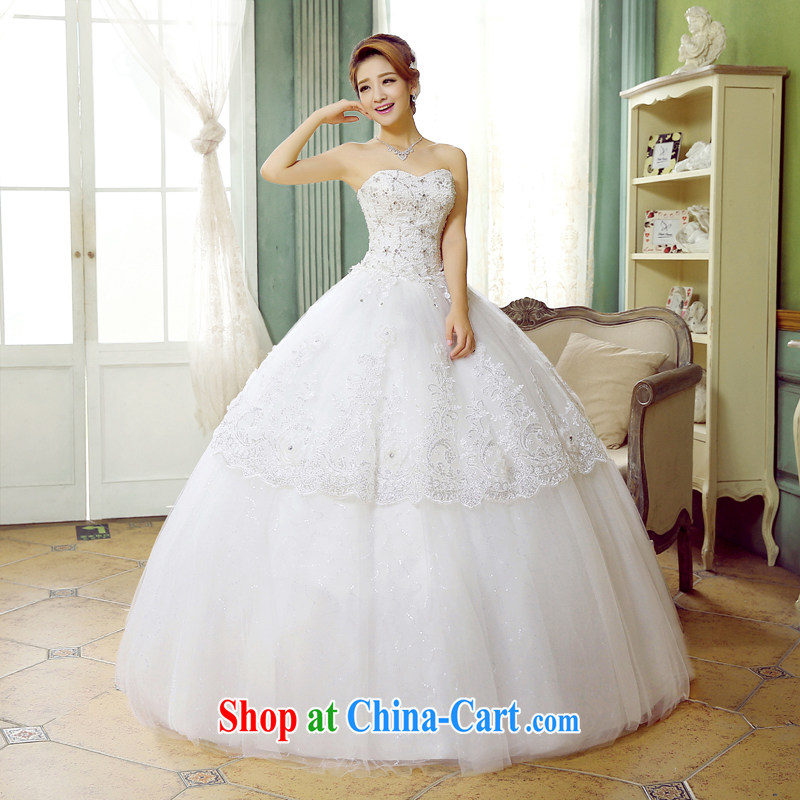 Korean-style luxury parquet drill wedding dresses women 2015 new summer with the waist bare chest sweet Princess dresses Home fall/winter white wedding dresses and white Custom Size 7 Day Shipping, 100 Ka-ming, and shopping on the Internet