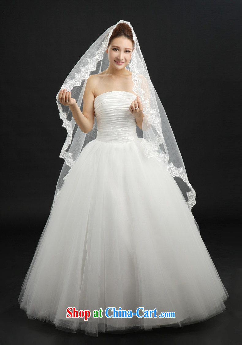 New Korean bridal wedding accessories white lace fine lace 3M female head yarn super deluxe tail head yarn