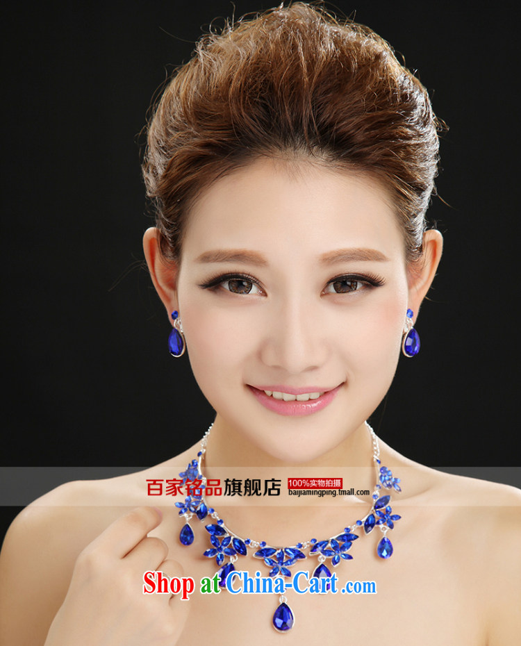 100 Ka-ming, bridal jewelry necklace earrings wedding dresses accessories flash inserts drill blue alloy necklace pictures, price, brand platters! Elections are good character, the national distribution, so why buy now enjoy more preferential! Health