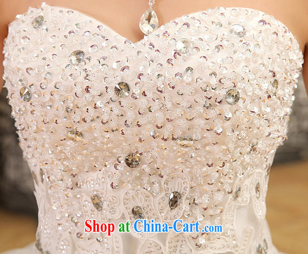 kam world the Hyatt 2014 new high-end quality Korean stars, elegant and stylish, water drilling erase chest wedding Korean Beauty bridal shaggy dress dress white tie, XL pictures, price, brand platters! Elections are good character, the national distribution, so why buy now enjoy more preferential! Health