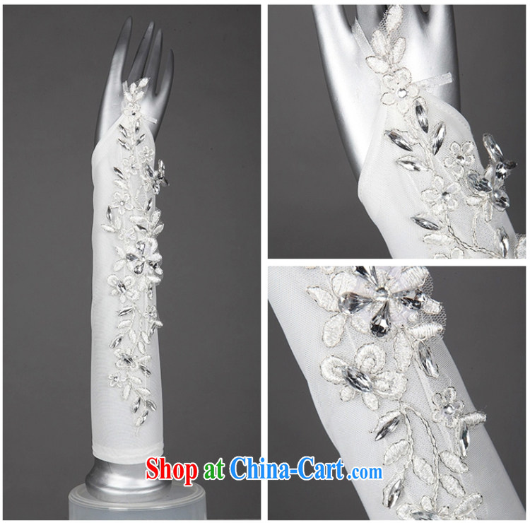 2015 new bride long embroidery lace satin gloves wedding wedding dresses dresses with gloves jewelry white pictures, price, brand platters! Elections are good character, the national distribution, so why buy now enjoy more preferential! Health