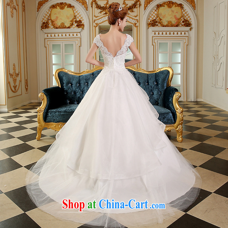 The Vanessa wedding dresses 2015 summer new marriages the code wedding Korean lace wedding white shoulders back exposed wedding long-tail wedding white XL (fine decals elegant tails) and Vanessa (Pnessa), online shopping