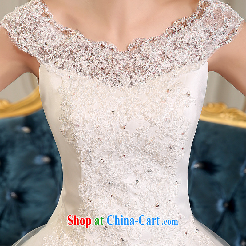 The Vanessa wedding dresses 2015 summer new Bridal Fashion Korean version a Field double-shoulder lace wedding white long-tail wedding beauty tie wedding white XL (tie-down design stereo-lumbar) and Vanessa (Pnessa), online shopping