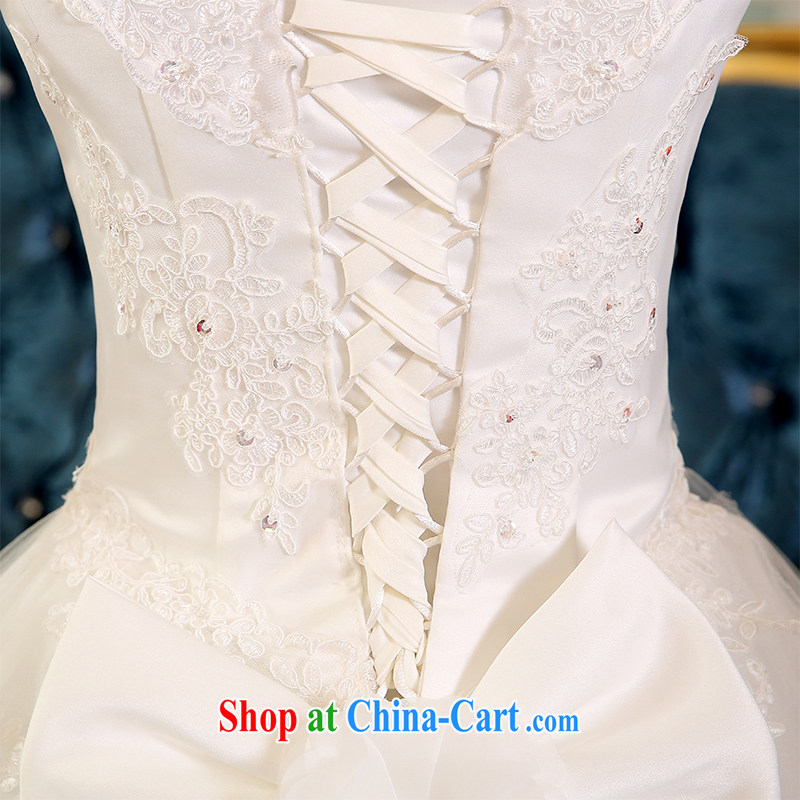 The Vanessa wedding dresses 2015 summer new Bridal Fashion Korean version a Field double-shoulder lace wedding white long-tail wedding beauty tie wedding white XL (tie-down design stereo-lumbar) and Vanessa (Pnessa), online shopping