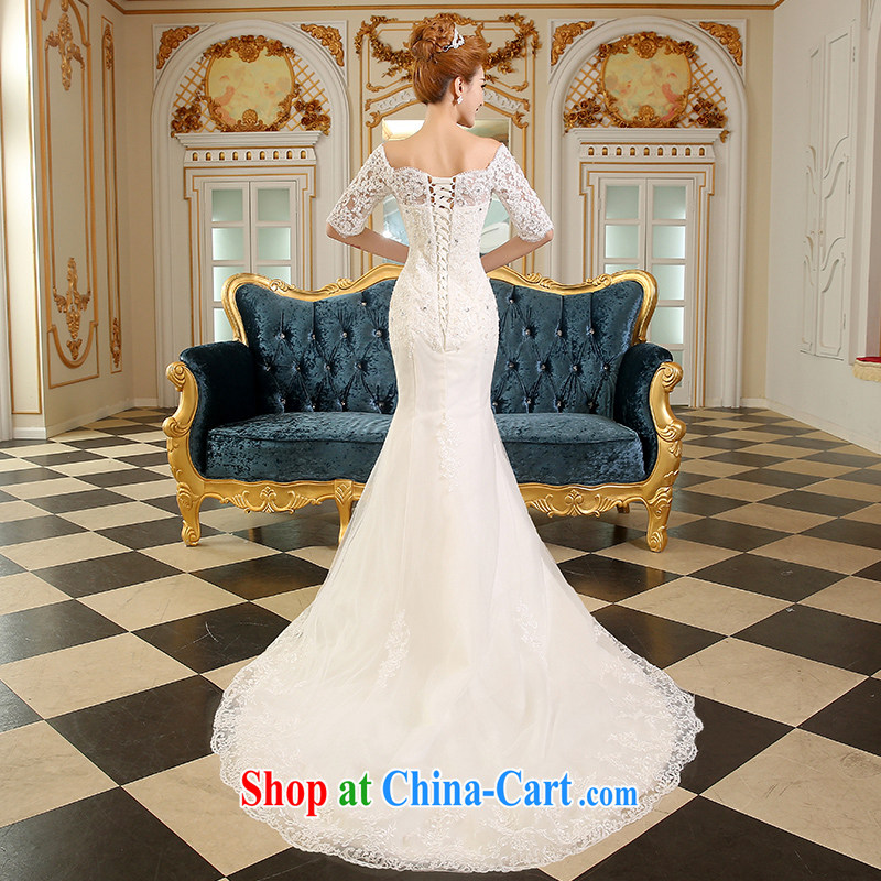 The Vanessa wedding dresses 2015 summer Korean bridal wedding dress long white, large, cultivating a crowsfoot field double-shoulder cuff in small-tail strap wedding white XL (the Chest on the 3 piece set, the Vanessa (Pnessa), online shopping