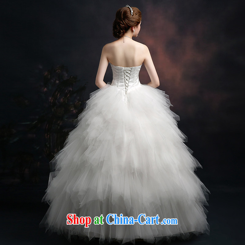 wedding dresses new 2015 Winter Fashion bridal wiped his chest wedding code graphics thin wedding with tie wedding dresses Korean fashion thick wedding winter white L, 100, ball (Ball Lily), online shopping
