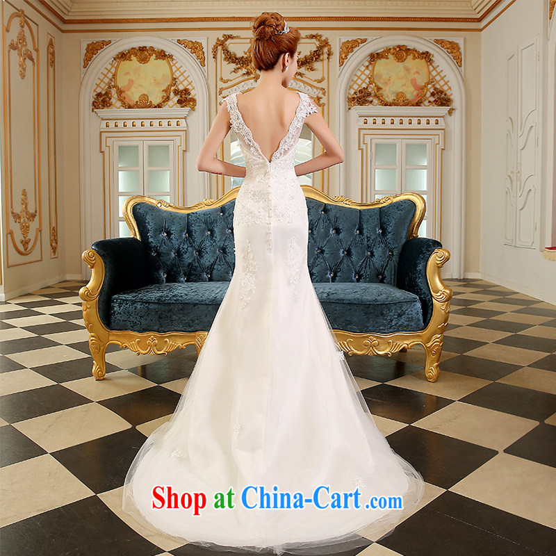 The Vanessa wedding dresses summer 2015 new marriage, wedding, long bare chest wedding crowsfoot tail wedding white lace beauty and stylish wedding female white M (the Chest-gloves and Uganda) and Vanessa (Pnessa), online shopping