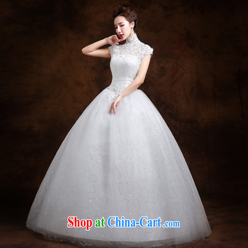 The Vanessa wedding dresses 2015 summer new marriages Wedding Fashion Korean version with shaggy dress white lace long, cultivating a strap wedding female white XL _the Chest on the 3 piece_
