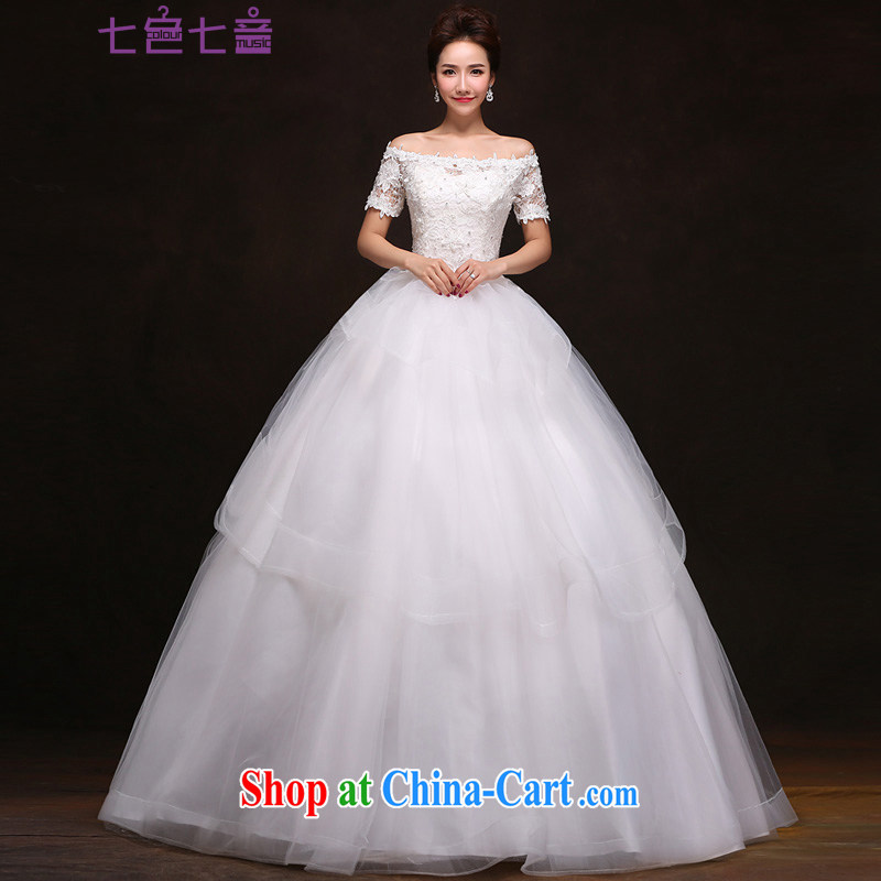7 color 7 tone Korean version 2015 new luxury lace a shoulder strap with Princess Bride With cuff wedding dresses H 058 white tailored _final_