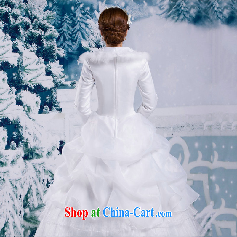 It is also optimized their swords into plowshares winter winter clothes new 2014 Korean winter long-sleeved wool collar thick winter, cotton wedding YSB 2064 white XXL, yet also optimize their swords into plowshares, and shopping on the Internet