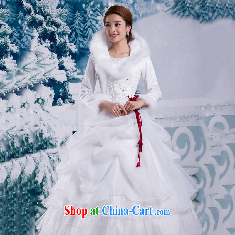 It is also optimized their swords into plowshares winter winter clothes new 2014 Korean winter long-sleeved wool collar thick winter, cotton wedding YSB 2064 white XXL, yet also optimize their swords into plowshares, and shopping on the Internet