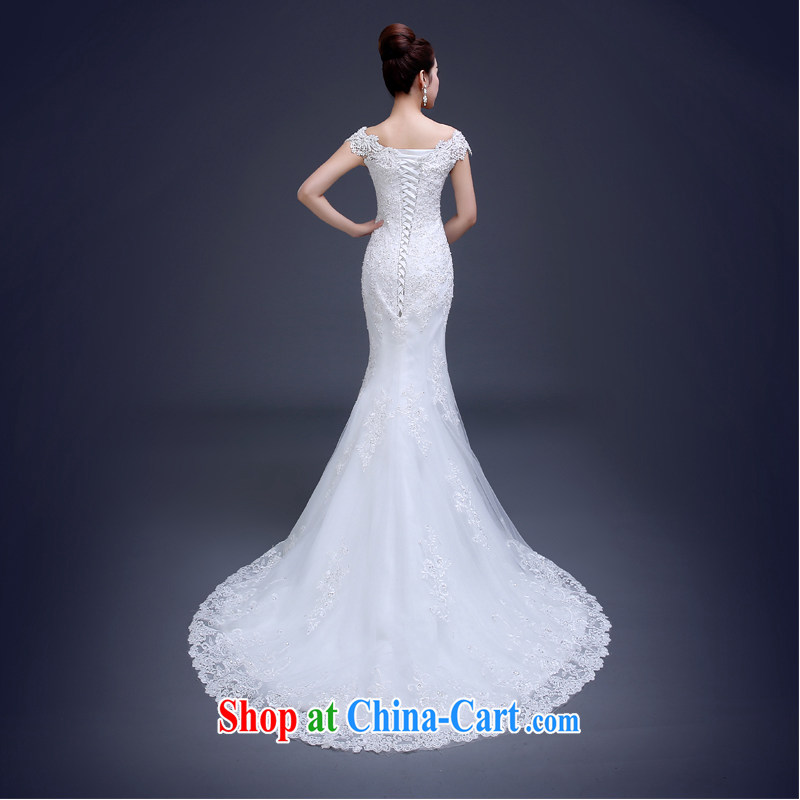 The Vanessa wedding dresses Bridal Fashion summer 2015 new lace crowsfoot wedding a shoulder-tail wedding white tie marriage wedding banquet dress white XL (the necklace earrings) and Vanessa (Pnessa), online shopping