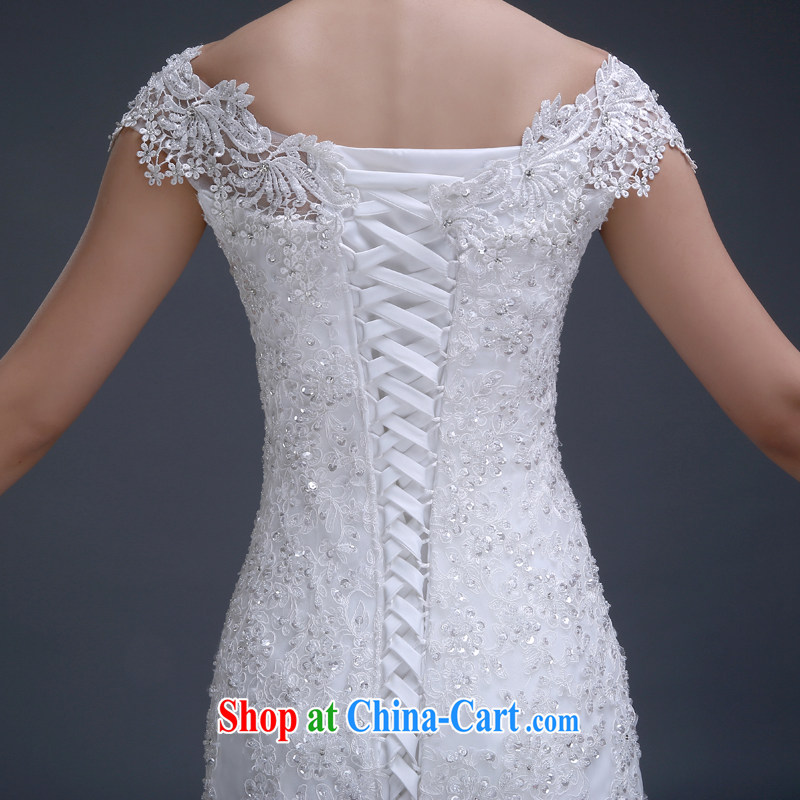 The Vanessa wedding dresses Bridal Fashion summer 2015 new lace crowsfoot wedding a shoulder-tail wedding white tie marriage wedding banquet dress white XL (the necklace earrings) and Vanessa (Pnessa), online shopping
