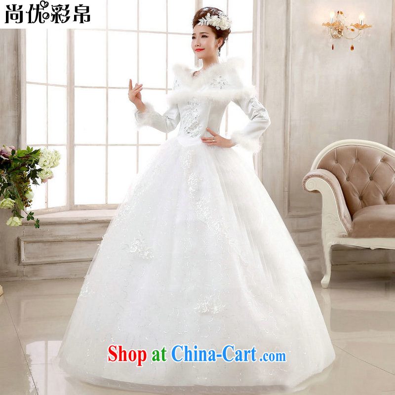 It is also optimized their bridal wedding dresses new 2014 winter, Korean version thick cotton the code long-sleeved with winter wedding a field shoulder YSB 2065 B XXL paragraph