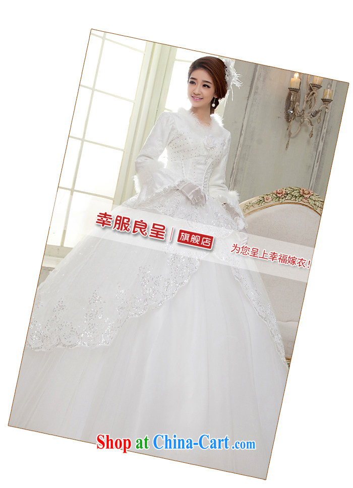 A good service is 2015 winter new bride wedding dress long-sleeved white graphics thin with wedding dress winter clothing white 2XL pictures, price, brand platters! Elections are good character, the national distribution, so why buy now enjoy more preferential! Health