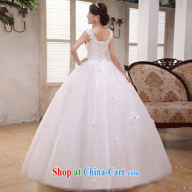 A good service is 2015 new Korean bridal wedding dress a shoulder with white graphics thin wedding dress dress white 2XL, good service, and, on-line shopping