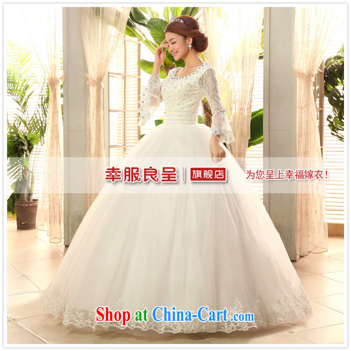 2015 new, serving a good solid Korean Princess horn long-sleeved bridal wedding dress with sweet wedding dress white XXL pictures, price, brand platters! Elections are good character, the national distribution, so why buy now enjoy more preferential! Health