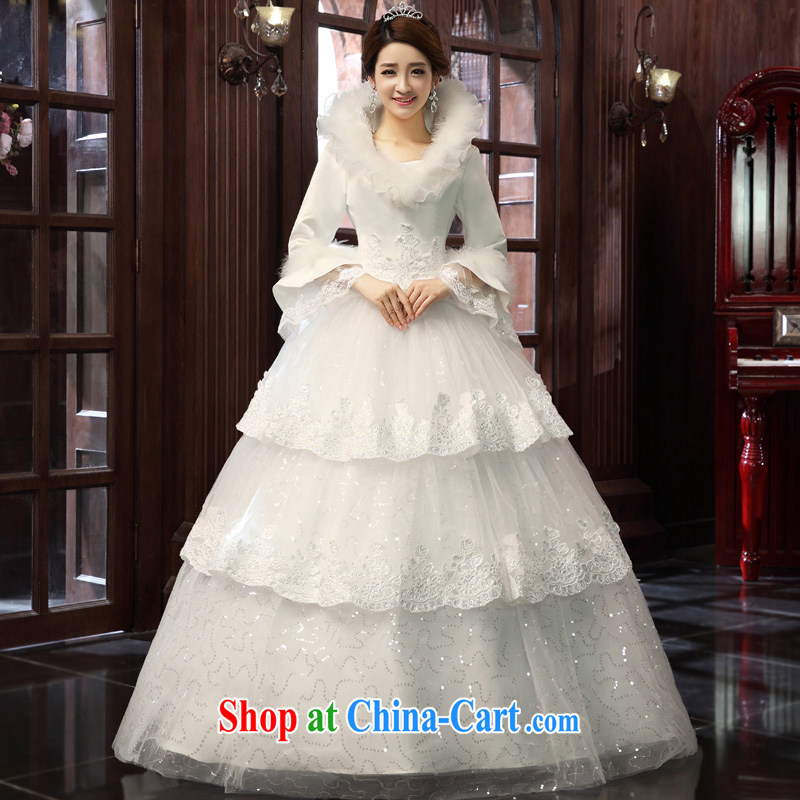 A good service is 2015 new Korean bridal Princess winter Long-Sleeve alignment to cultivating wedding wedding dress white XXL, good service, and, shopping on the Internet