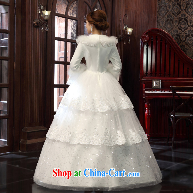 A good service is 2015 new Korean bridal Princess winter Long-Sleeve alignment to cultivating wedding wedding dress white XXL, good service, and, shopping on the Internet