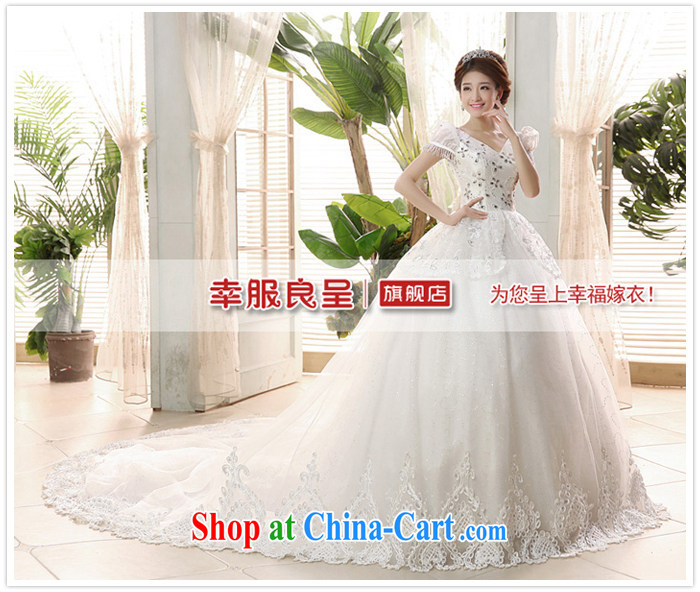 A good service is 2015 new marriages Korean shoulders V collar graphics thin tail sweet wedding dress dress white 4XL pictures, price, brand platters! Elections are good character, the national distribution, so why buy now enjoy more preferential! Health