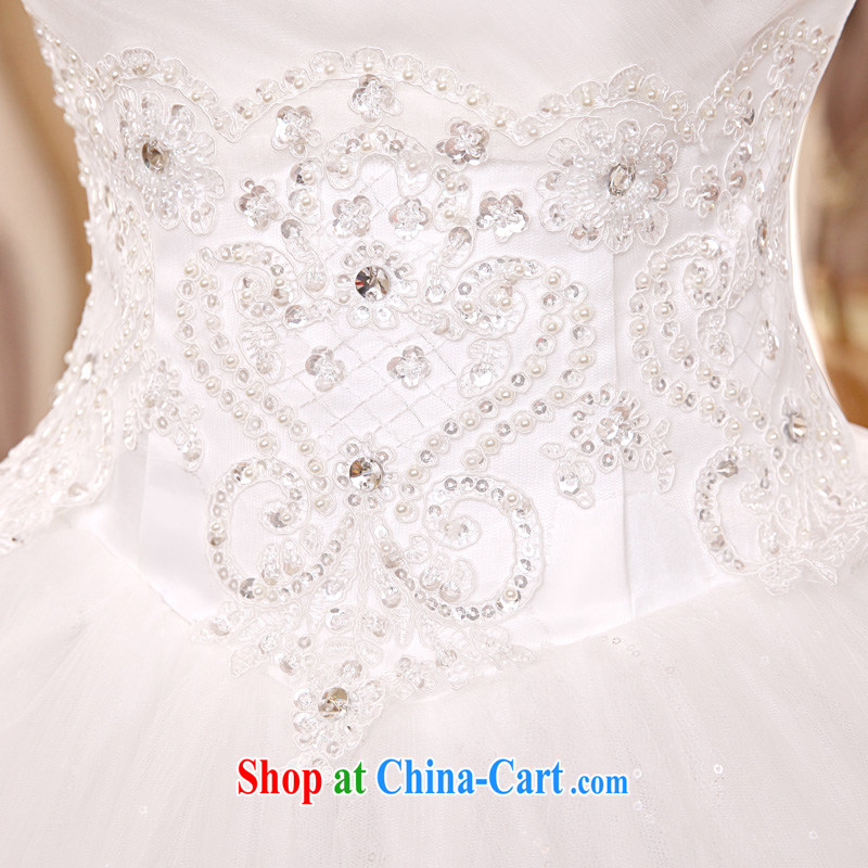 A good service is 2015 new Korean bridal wedding dress Deep V collar double-shoulder with stylish shaggy dress wedding white XXL, good service, and shopping on the Internet
