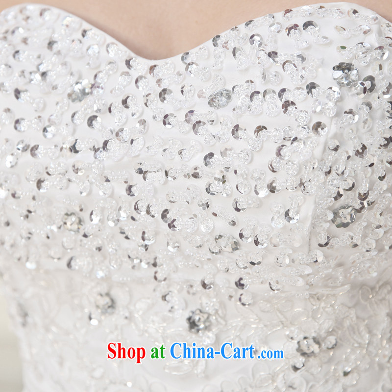 A good service is 2015 new bride wedding dress Korean fashion wiped his chest shaggy dress with tie-graphics thin wedding white XXL, good service, and, shopping on the Internet