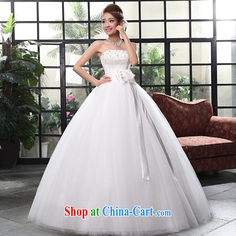 A good service is 2015 new Korean fashion bridal wedding dress wiped chest bow-tie with Princess wedding dress white 2XL