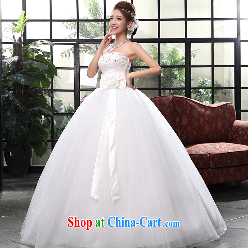 A good service is 2015 new Korean fashion bridal wedding dress wiped his chest bow-tie with Princess wedding dress white 2XL, good service, and, shopping on the Internet