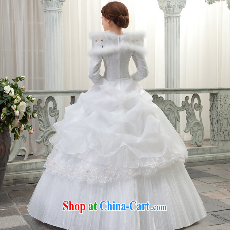 A service is a good winter 2015 new marriages long-sleeved one shoulder graphics thin with Princess wedding dress dress white 2XL, good service, and, shopping on the Internet