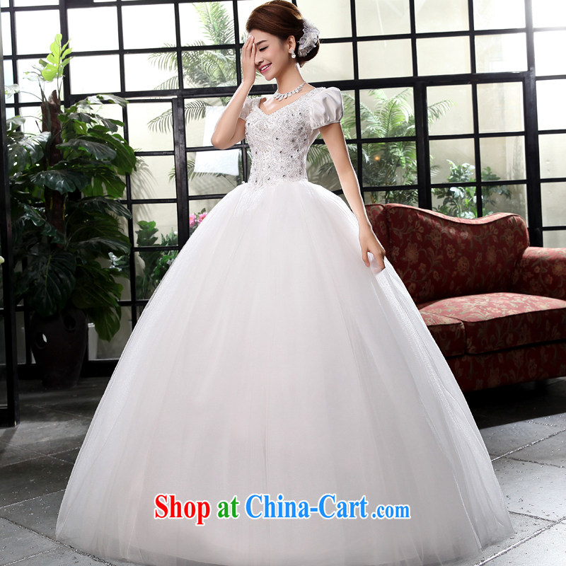 A good service is 2015 new Korean-style marriages for V Princess beauty with tie wedding dress dress white M, good service, and, shopping on the Internet