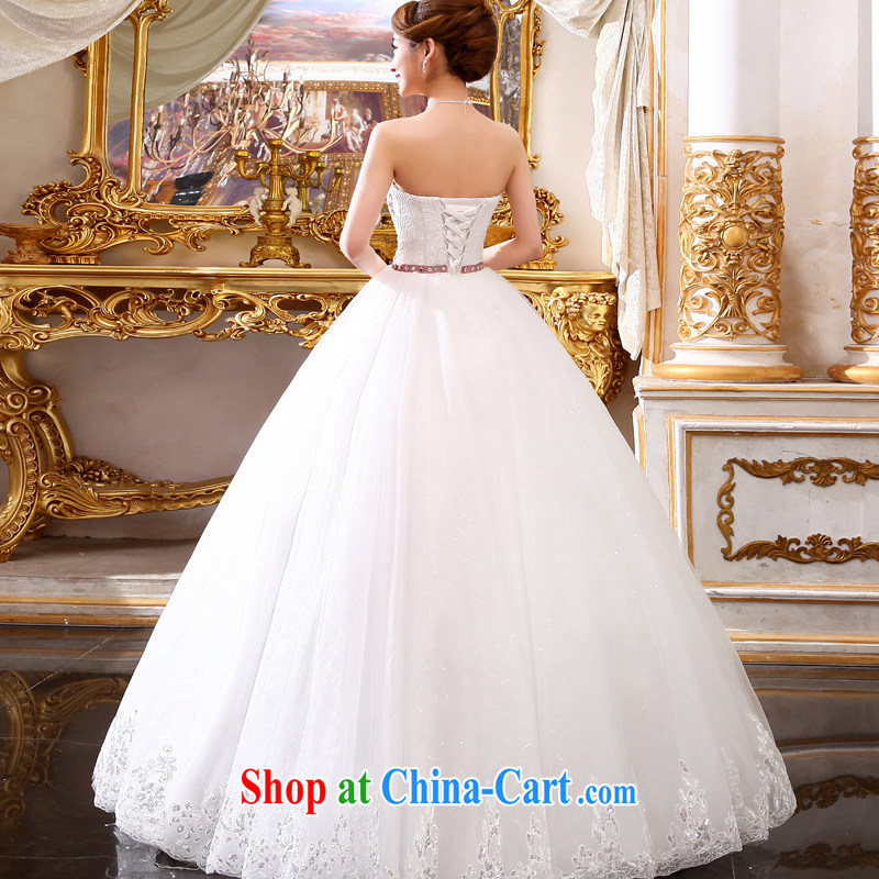 A good service is 2015 new bride wedding dress Korean fashion Princess Mary Magdalene his chest and shaggy dress tie wedding white 4XL, good service, and, shopping on the Internet