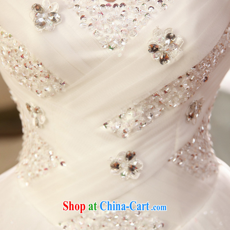 2015 new, serving a good solid Korean fashion Princess Mary Magdalene chest bridal wedding dress with sweet wedding dress, white XXL, good service, and, shopping on the Internet