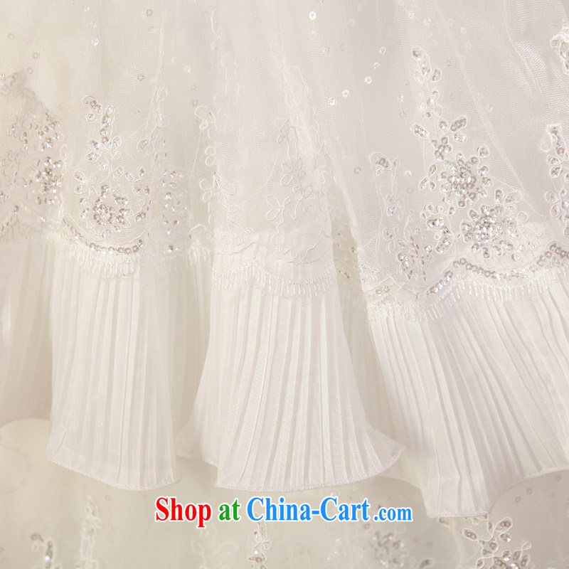 2015 new, serving a good solid Korean fashion Princess Mary Magdalene chest bridal wedding dress with sweet wedding dress, white XXL, good service, and, shopping on the Internet