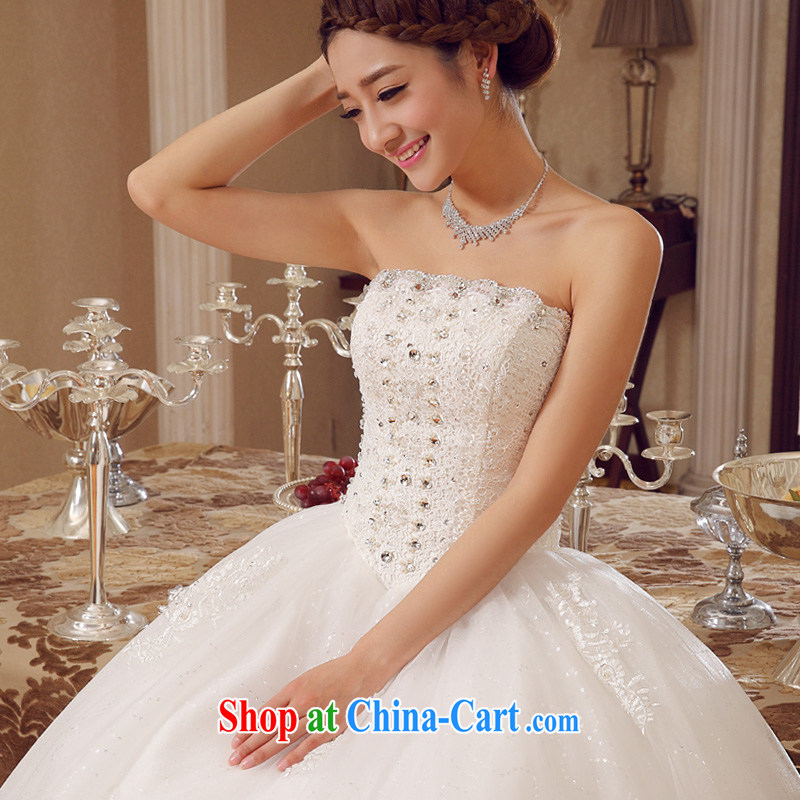 A good service is 2015 new Korean bridal fashion wiped his chest, wedding dress parquet drill with wedding dress white 4XL, good service, and, shopping on the Internet